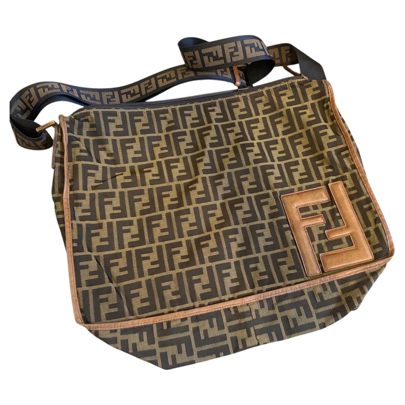 A Iconic 1980s Zucca Monogram Canvas Messenger Bag by Fendi