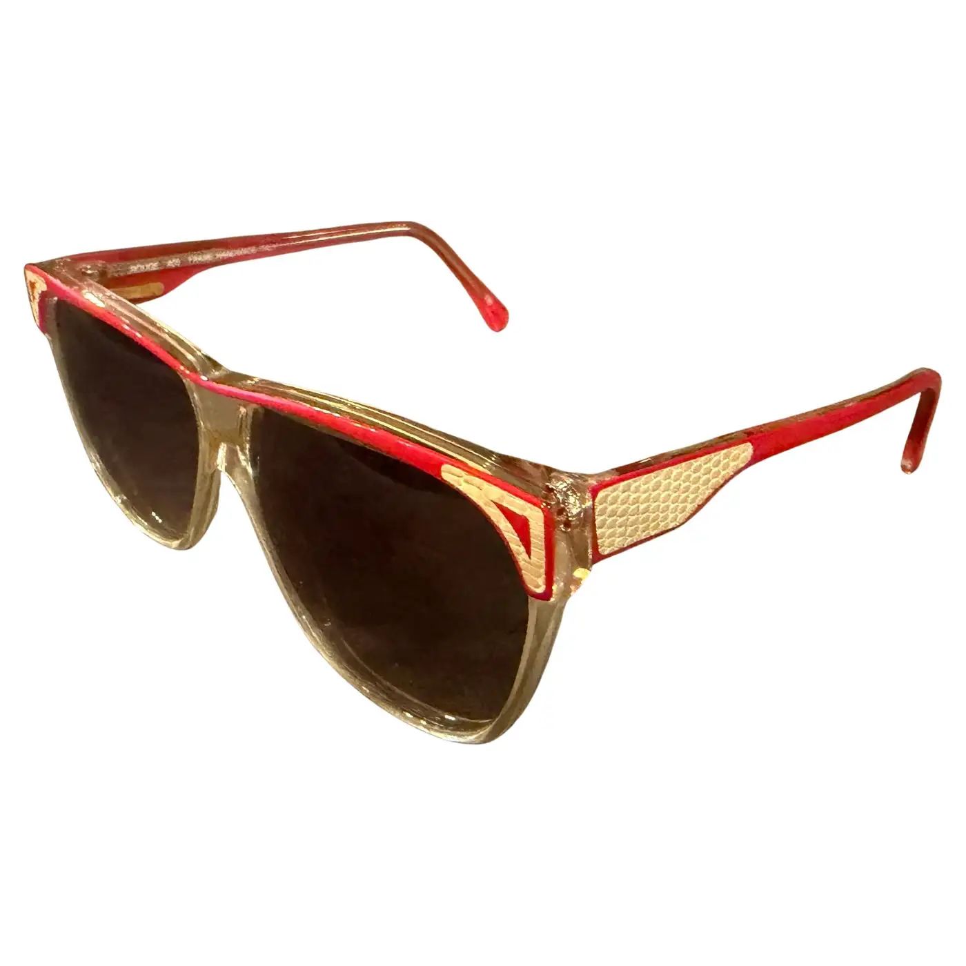 1980s Red and White Vintage Italian Sunglasses by Regine's
