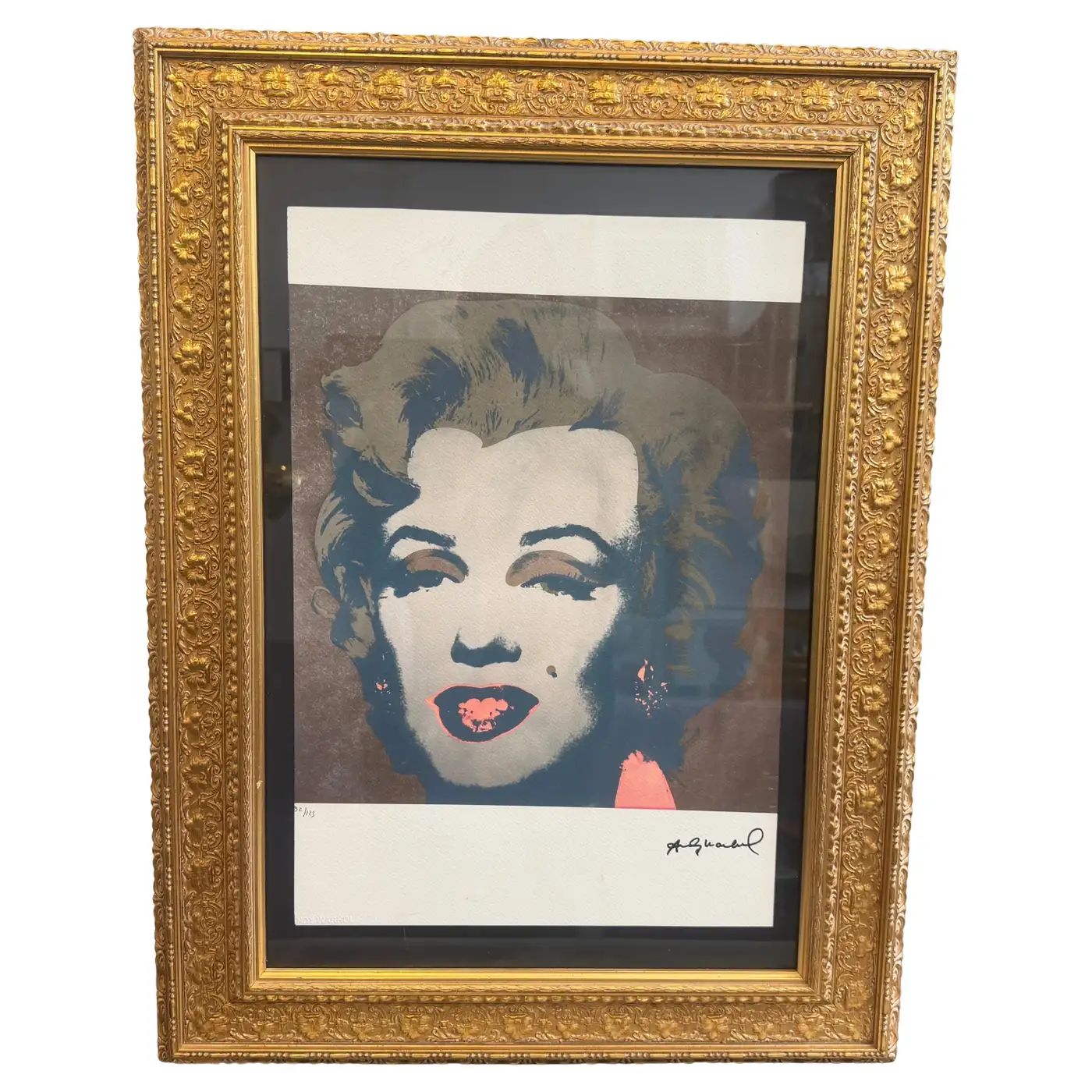 21st Century Baroque Framed Marylin Monroe 92/125 Lithography by A. Warhol   1