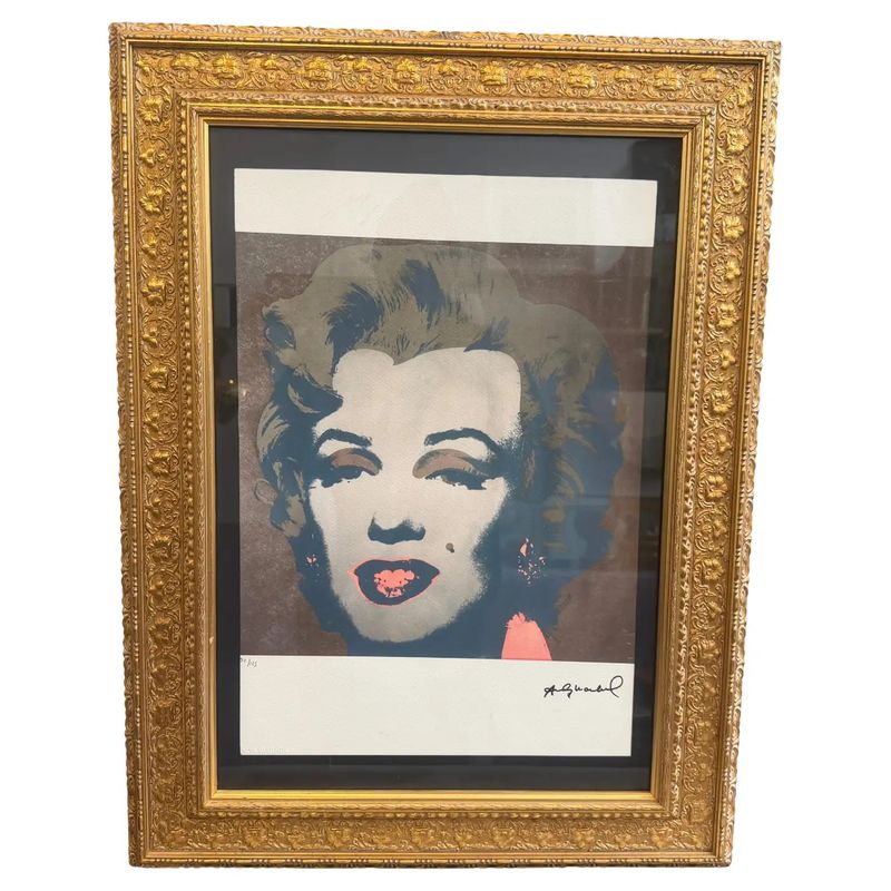21st Century Baroque Framed Marylin Monroe 92/125 Lithography by A. Warhol   1