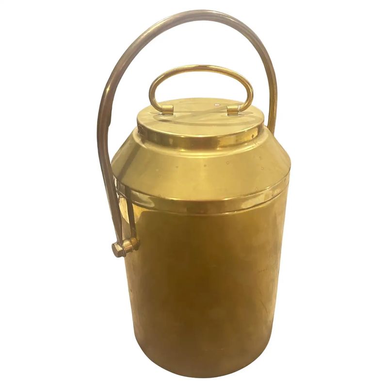 Mid-Century Modern Brass Ice Bucket, Italian Design, Circa 1960