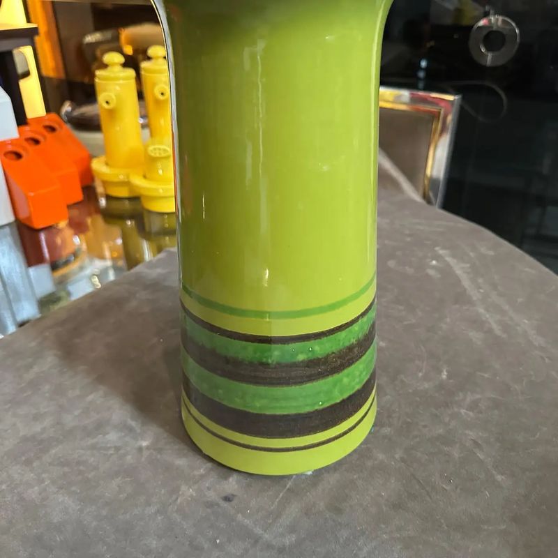 A Rare Avobin Vintage Italian Ceramic Huge Vase, Hand-Painted 1970s Design