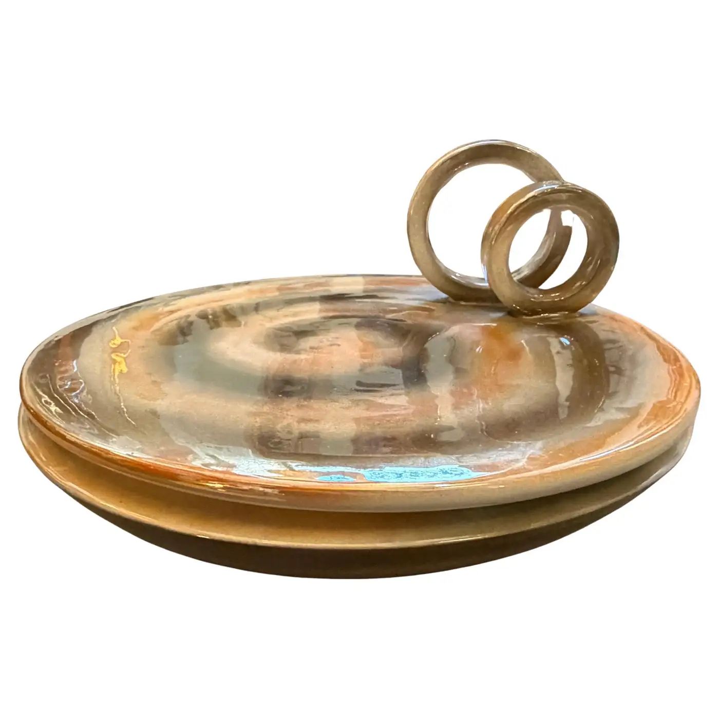 A Rare 1950s Mid-Century Modern A Rare 1950s Mid-Century Modern " Lustro " Italian Ceramic Centerpiece