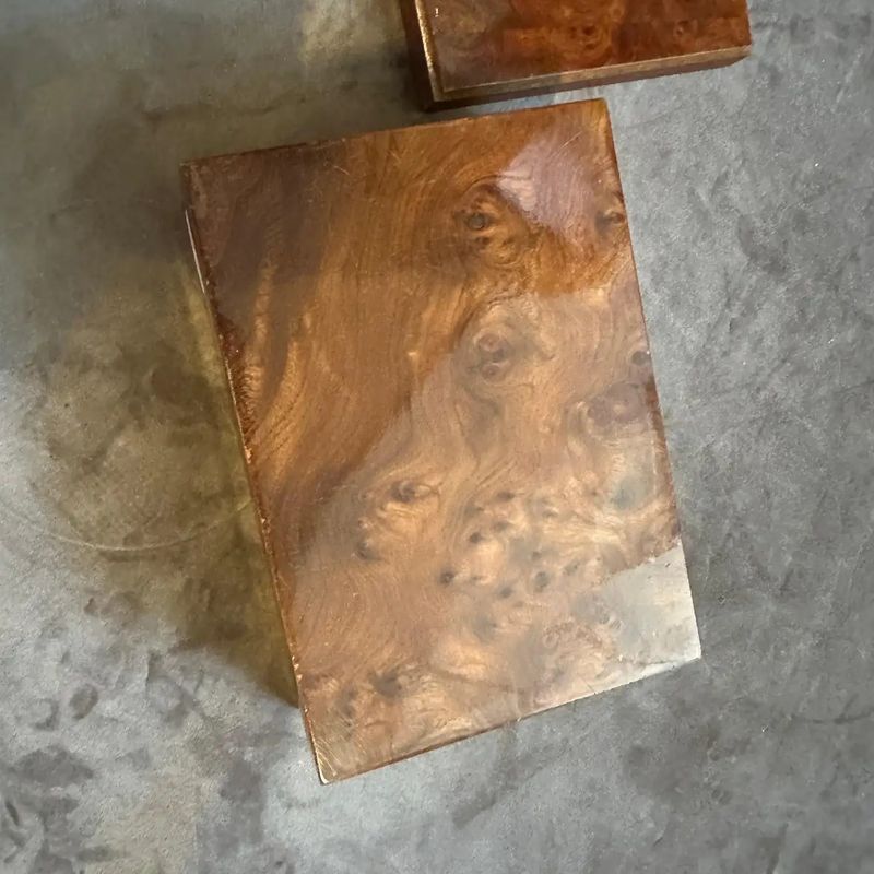 1970s Mid-Century Modern Walnut root and Gilt Metal Italian Luxury Box