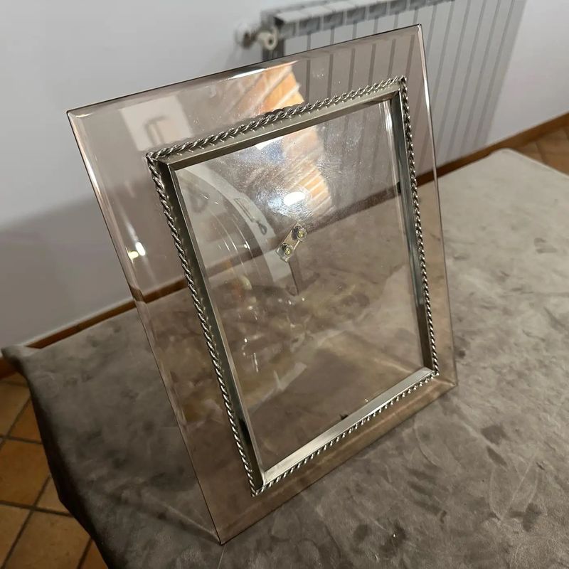 1960s High Quality Mid-Century Modern Smoked Glass Italian Picture Frame