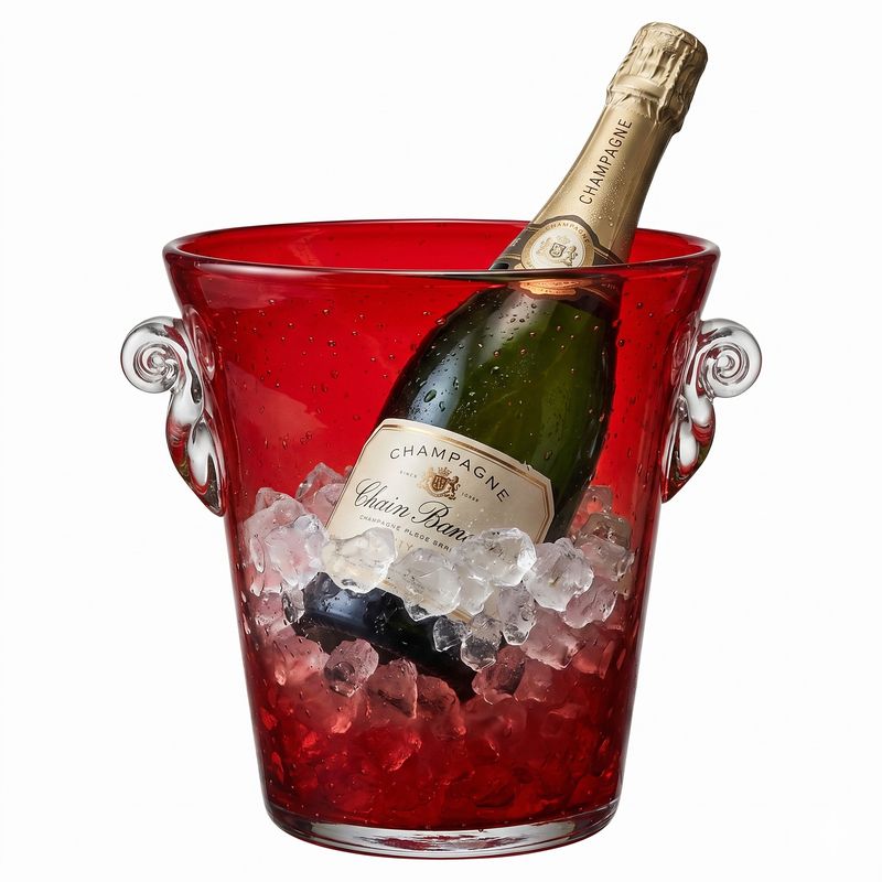 1970s Modern Red Murano Glass Wine Cooler, Hand-Crafted, Italy
