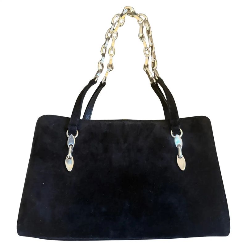 1980s Black Cut Velvet and Silver Plated Hardware Italian Evening Bag