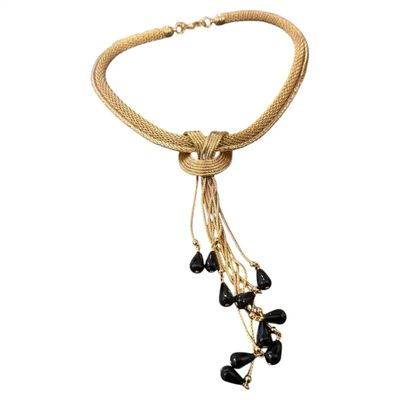 21st Century Vintage Costume Jewelry Gilt Metal Italian Multi Strand Necklace