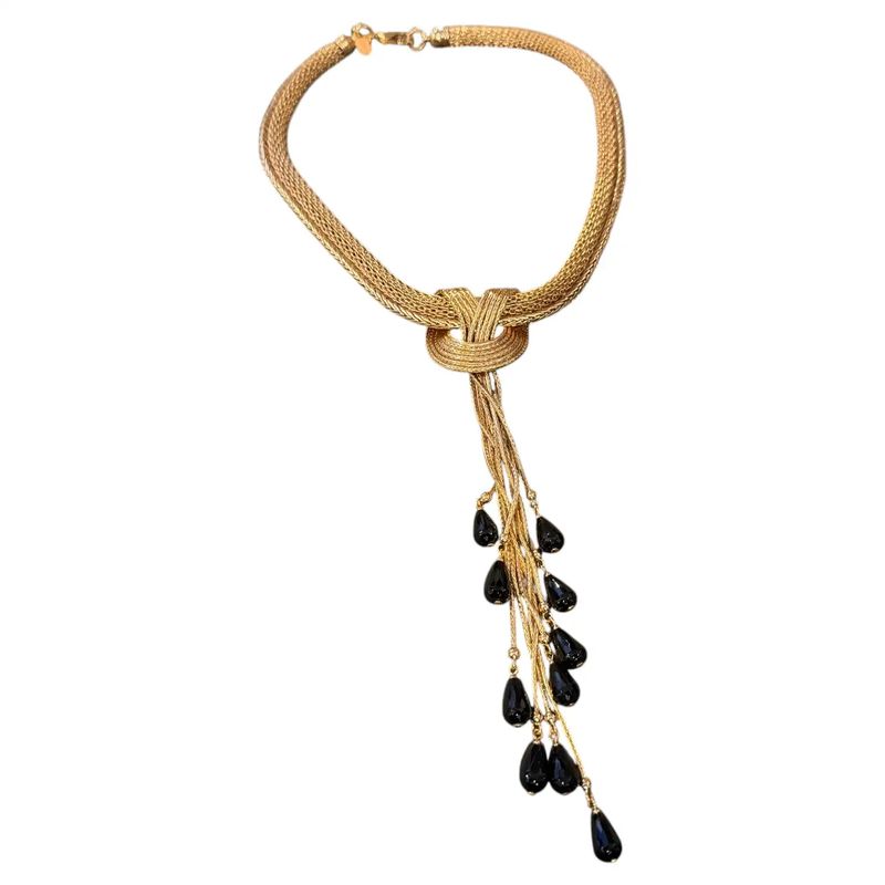 21st Century Vintage Costume Jewelry Gilt Metal Italian Multi Strand Necklace