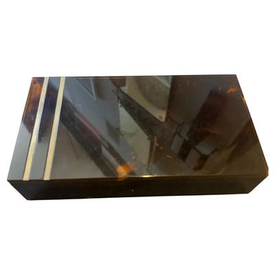1970s Mid-Century Modern Faux Tortoiseshell Lucite Luxury Box Dior Home Style
