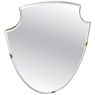 An Iconic 1950s Mid-Century Modern Gio Ponti Style Shield Italian Wall Mirror