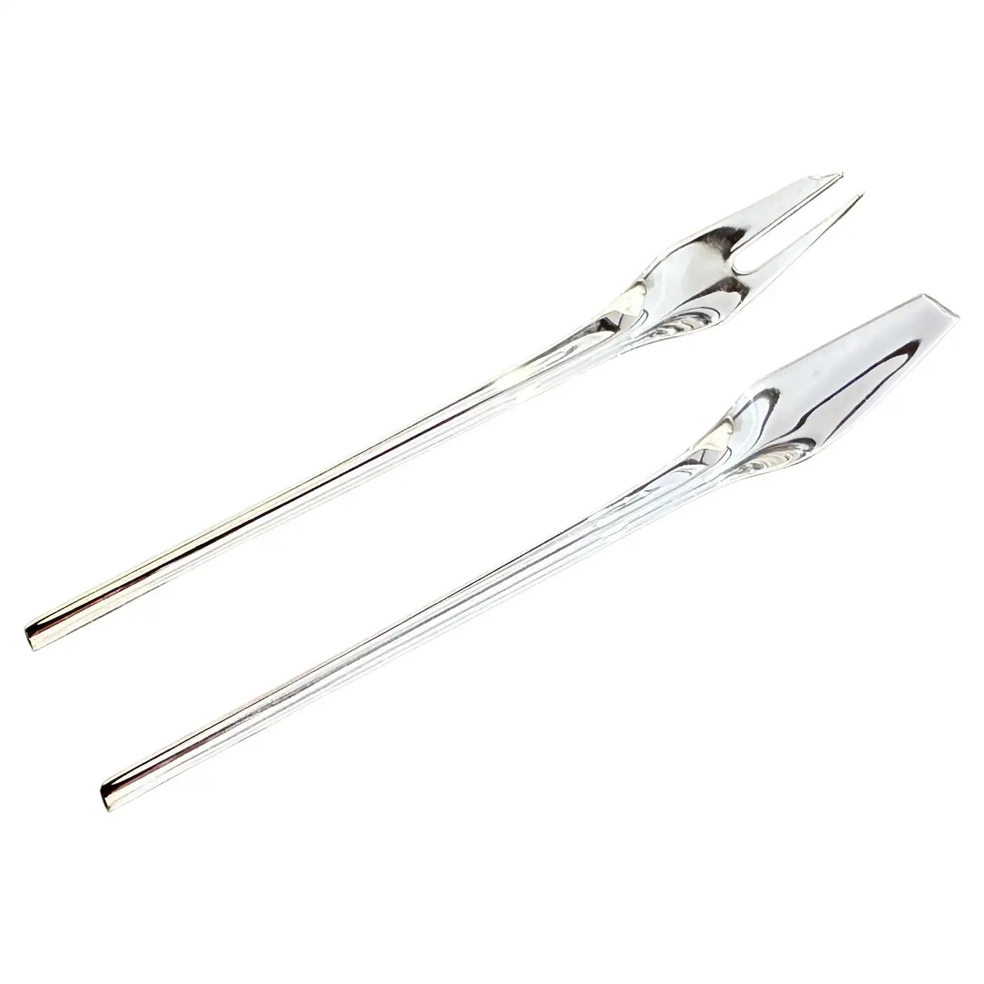 1990s Set of Two Minimalist Silverware Designed by Lino Sabattini