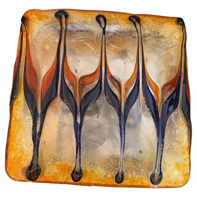 1960s Mid-Century Modern Orange and blue Ceiling Light By Nason for Mazzega