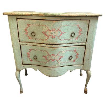 Late 19th Century Louis XV Style Lacquered Wood Italian Chest of Drawers
