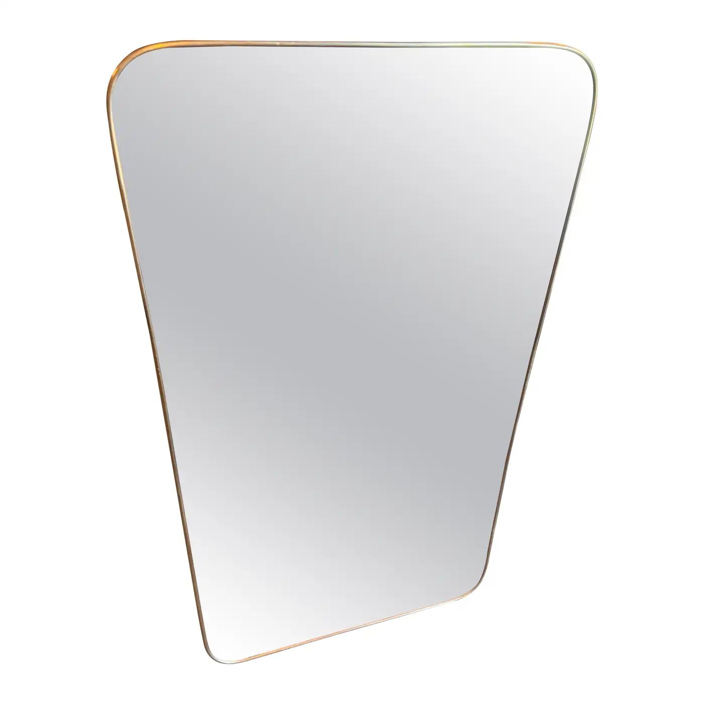 15th May 1957 Gio Ponti Style Mid-Century Modern Brass Italian Wall Mirror 15th May 1957 Gio Ponti Style Mid-Century Modern Brass Italian Wall Mirror