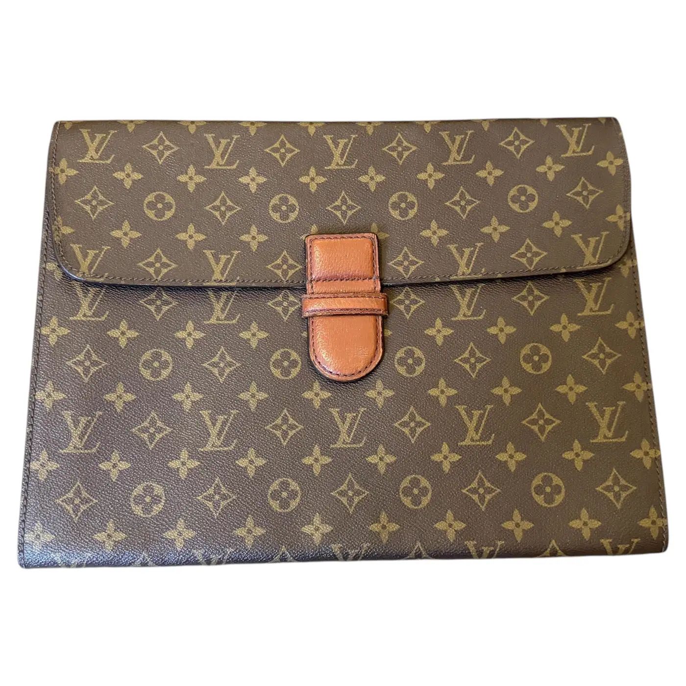 A Louis Vuitton LV Monogram Canvas and Leather Document Holder or Clutch A Louis Vuitton LV Monogram Canvas and Leather Document Holder or Clutch