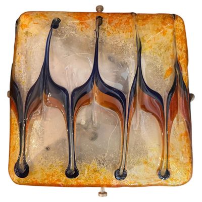 1960s Mid-Century Modern Orange and blue Ceiling Light By Nason for Mazzega