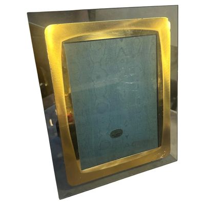 1960s High Quality Mid-Century Modern Smoked Glass Italian Picture Frame