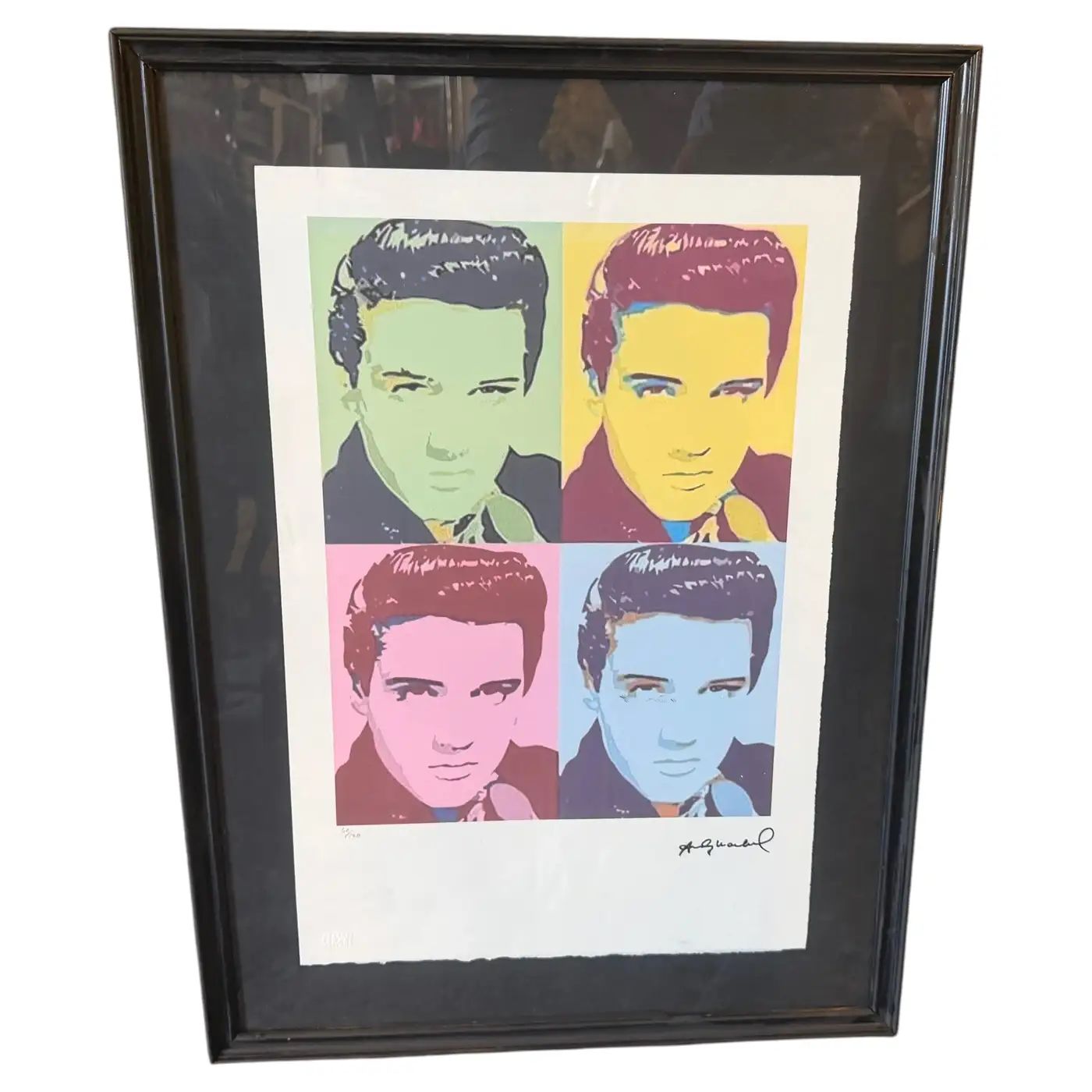21st Century Andy Warhol Pop Art Framed Elvis Presley 52/100 Lithography 21st Century Andy Warhol Pop Art Framed Elvis Presley 52/100 Lithography