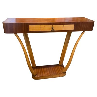 1950s Gio Ponti Style Mid-Century Modern Wood Italian Console