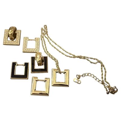 1980s Costume Jewelry Interchangeable Earrings and Necklace by Christian Dior