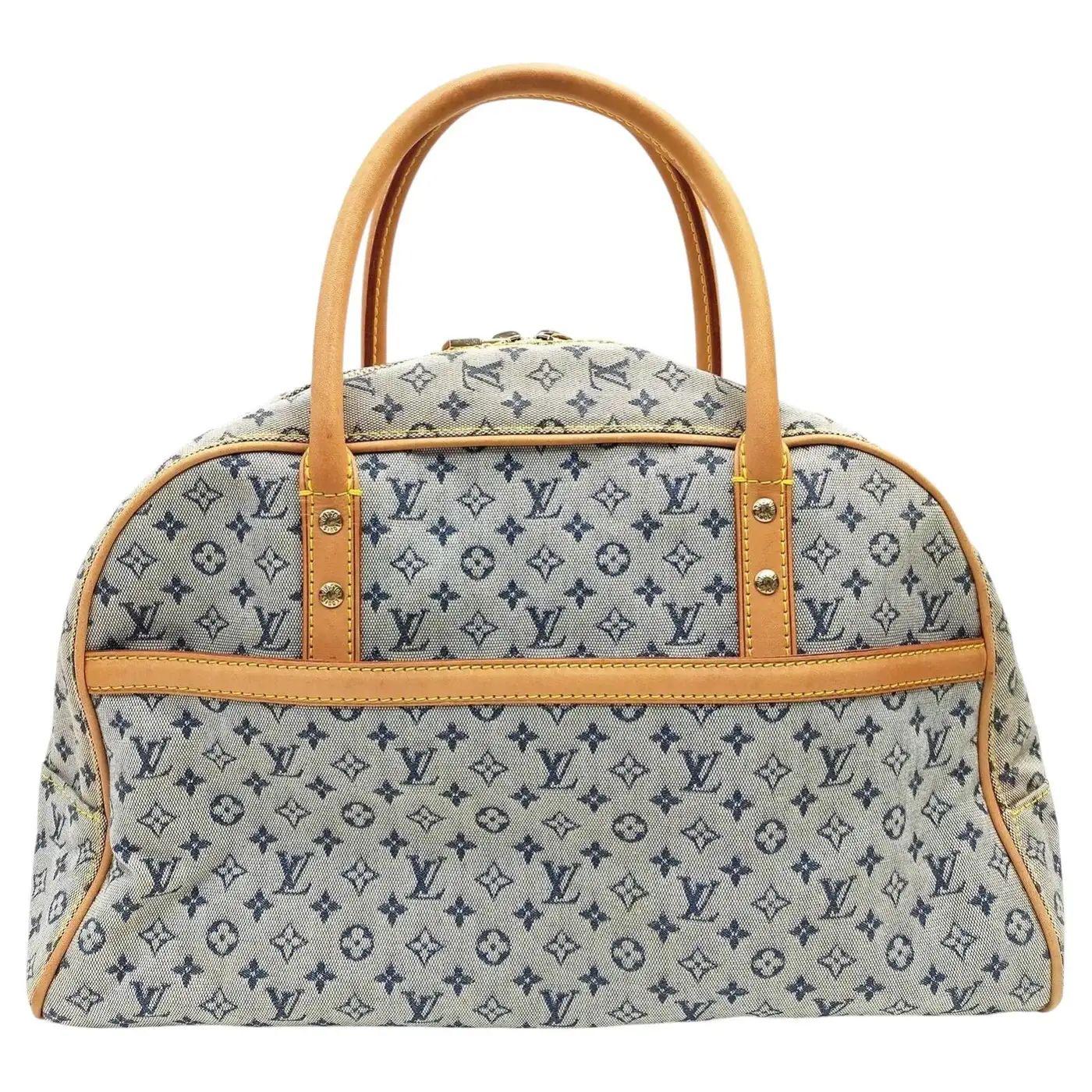 2001 Louis Vuitton Marie Navy Blue Monogram Canvas and Leather Hand Bag 2001 Louis Vuitton Marie Navy Blue Monogram Canvas and Leather Hand Bag