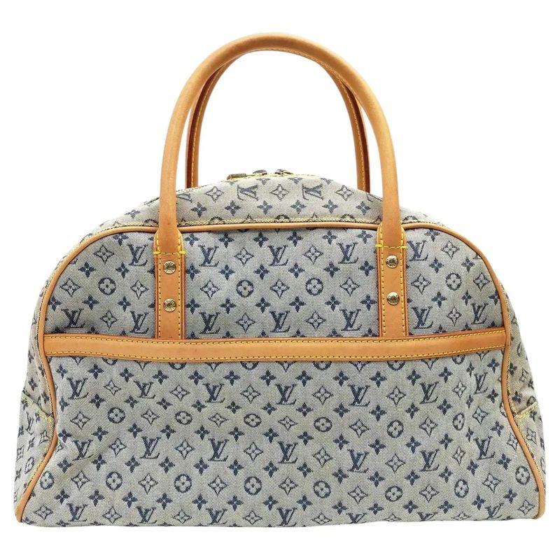 2001 Louis Vuitton Marie Navy Blue Monogram Canvas and Leather Hand Bag