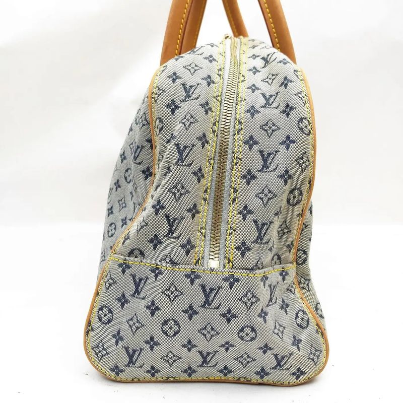 2001 Louis Vuitton Marie Navy Blue Monogram Canvas and Leather Hand Bag
