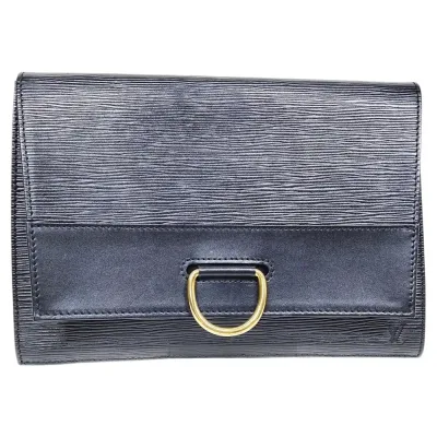A 1993 Louis Vuitton Jena Black Epi Leather Clutch in Excellent Condition