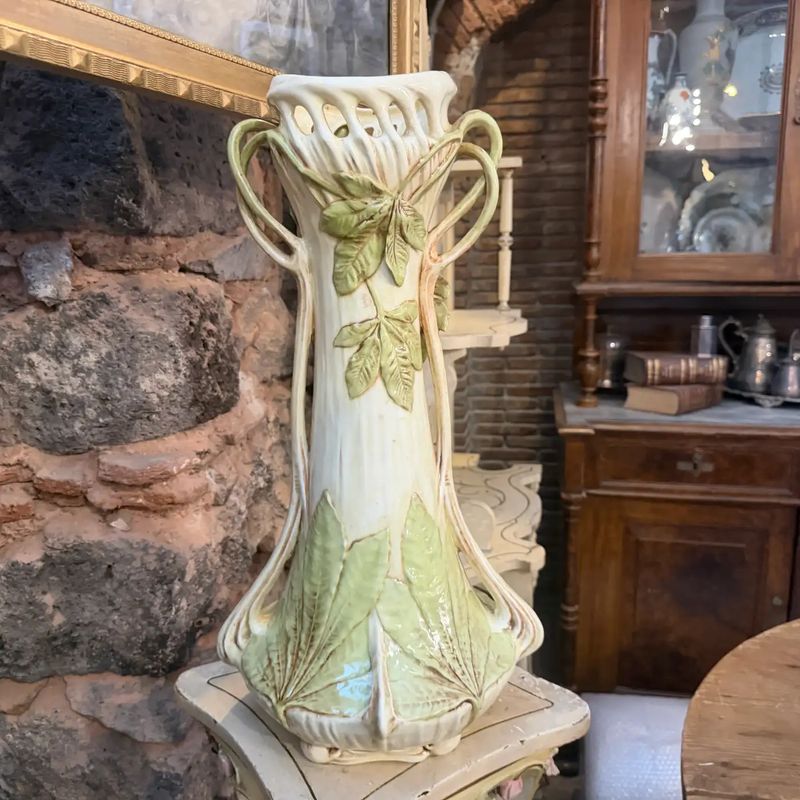 1900s Art Nouveau Hand-Crafted Ceramic Huge Italian Vase