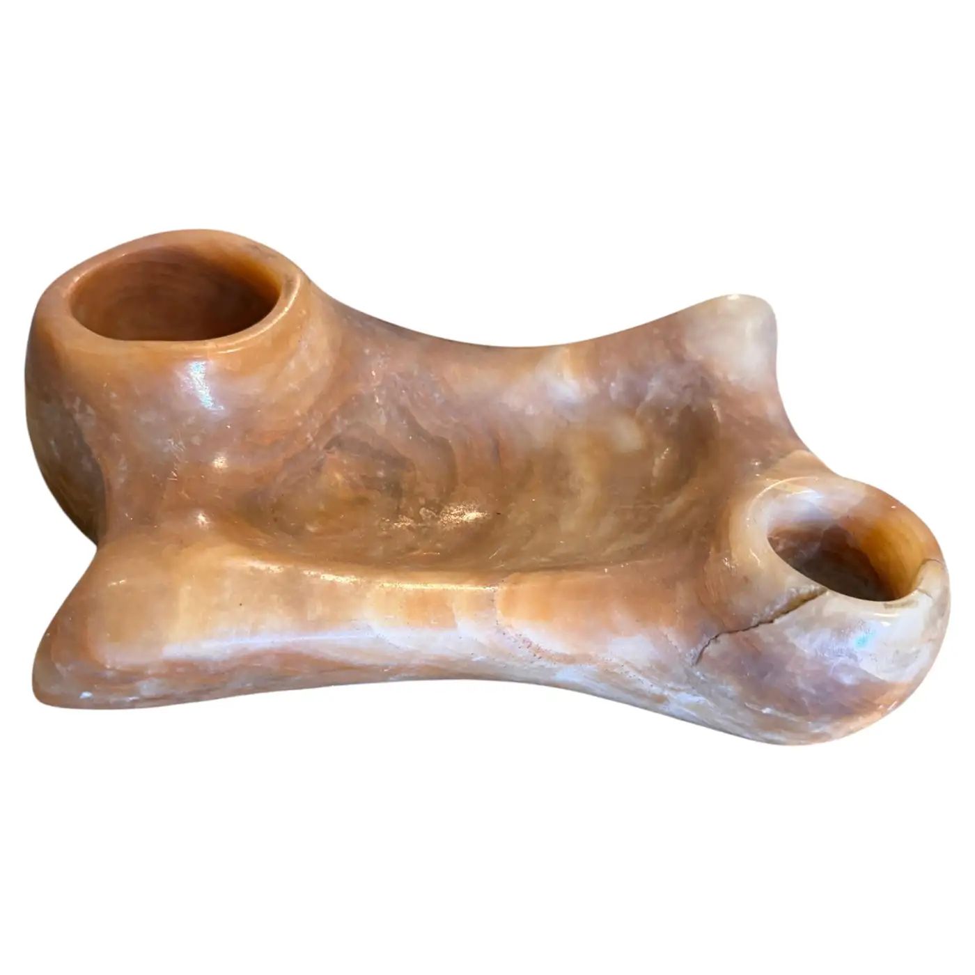 A 1930s Art Deco Hand-Carved Onyx Marble Italian Inkstand A 1930s Art Deco Hand-Carved Onyx Marble Italian Inkstand
