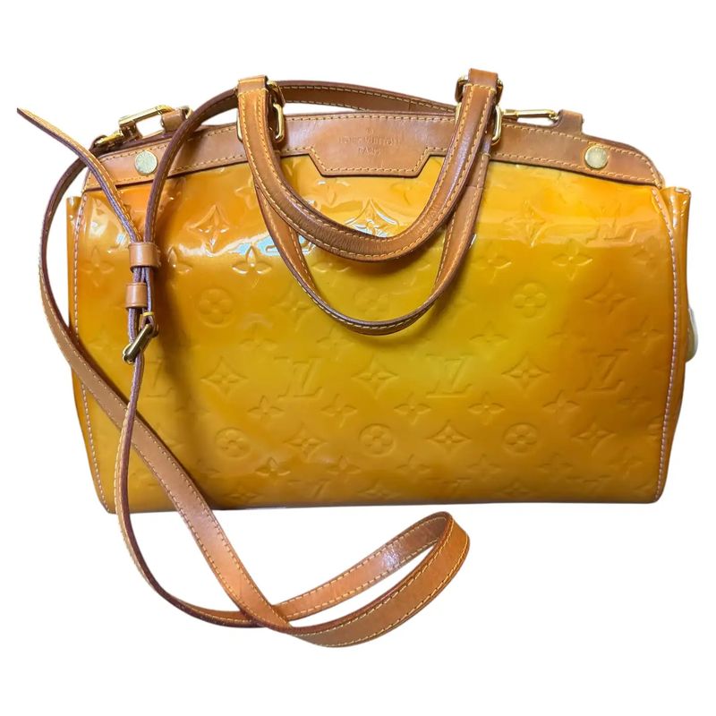 A 2002 Louis Vuitton Brea Monogram Yellow Vernis Patent Leather Shoulder Bag