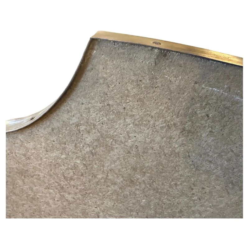 1960s Gio Ponti Style Mid-Century Modern Brass Italian Shield Wall Mirror