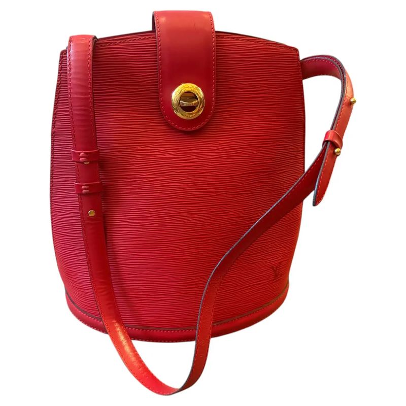 A 1995 Vintage Louis Vuitton Castillan Red Epi Leather Cluny Shoulder Bag