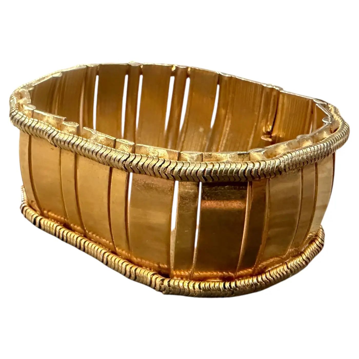 1950s Art Deco Costume Jewelry Gilt Metal Italian Retro Bracelet