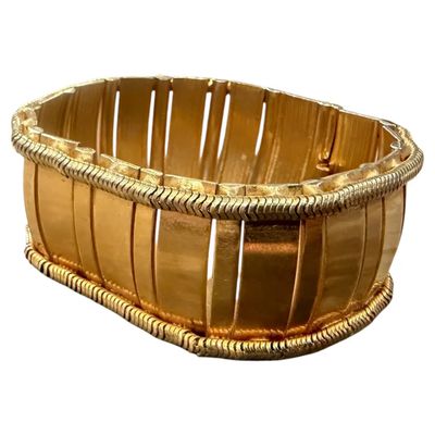 1950s Art Deco Costume Jewelry Gilt Metal Italian Retro Bracelet