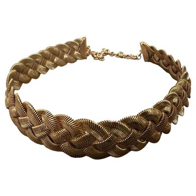 A 2000s Costume Jewelry Gilt Metal Italian Choker Necklace