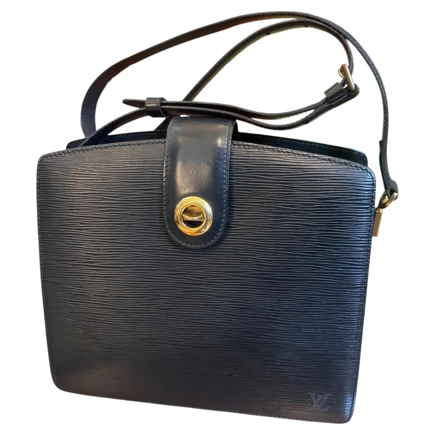 A 1993 Vintage Louis Vuitton Black Epi Leather Capucines Shoulder Bag