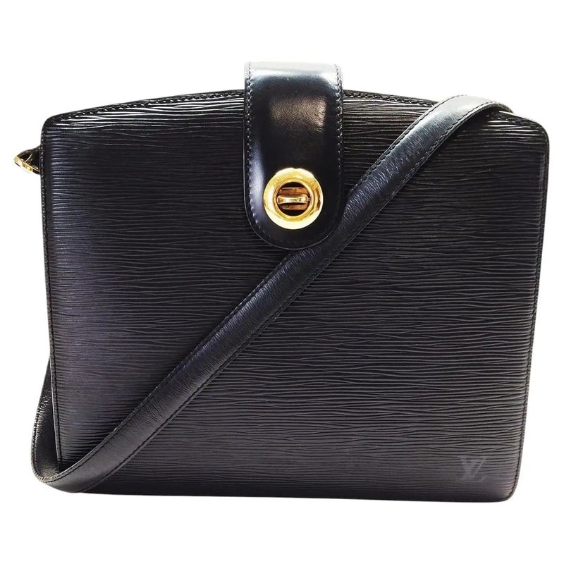 A 1993 Vintage Louis Vuitton Black Epi Leather Capucines Shoulder Bag