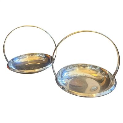 Two 1950 Art Deco Silver Plated Centerpieces by Gio Ponti for Fratelli Calderoni