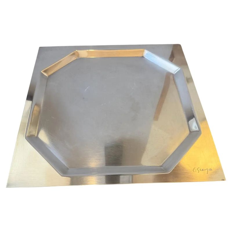 1980s Carlo Scarpa for Cleto Munari Silver Plated Square Tray