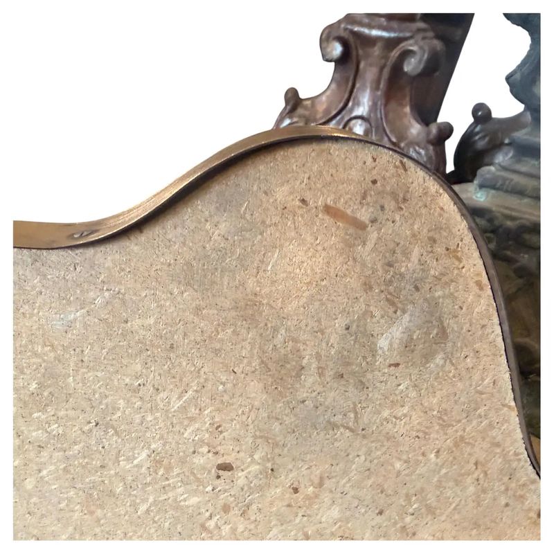 1950s Gio Ponti Style Mid-Century Modern Brass Shield Shaped Italian Wall Mirror