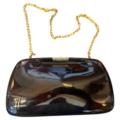 1940s Dark Faux Tortoiseshell Bakelite and Brass Italian Evening Bag