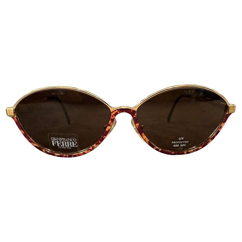 1990s High Quality Faux Tortoise Shell Acetate Gianfranco Ferrè Sunglasses