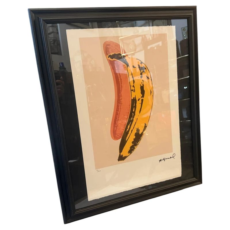 21st Century Andy Warhol Pop Art Framed 91/100 Banana Lithography