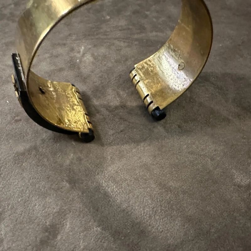 1930 Antique Jean Painlevé Art Deco Bakelite and Brass Seahorses French Bracelet
