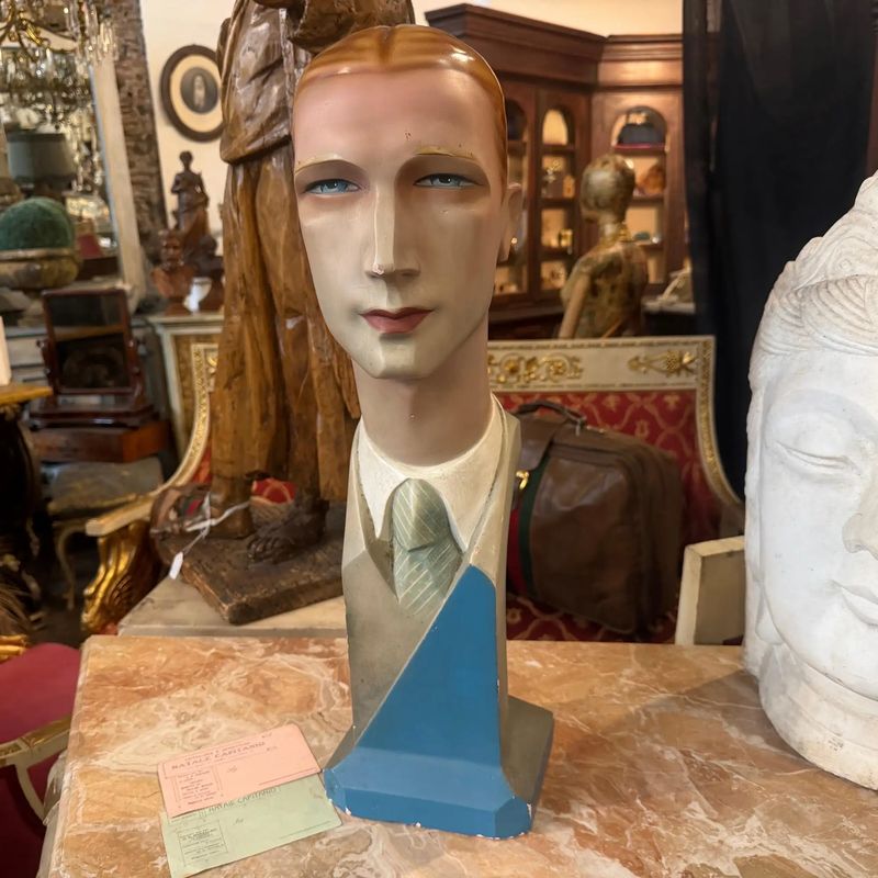 A 1950s Mid-Century Modern Italian Plater Bust of a Man