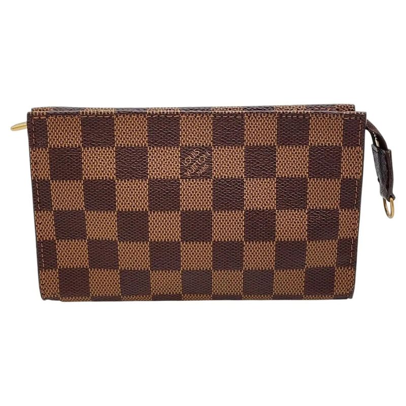 A Vintage 1998 Full Set Louis Vuitton Brown Damier Bucket Companion Pouch