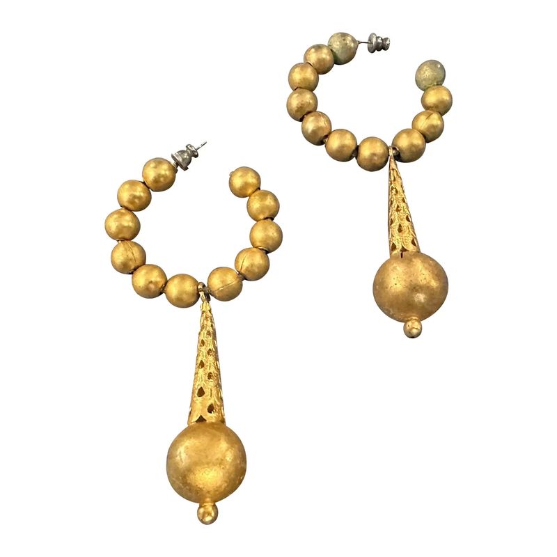 A set of 1980s Costume Jewelry Gilt Metal Italian Earrings