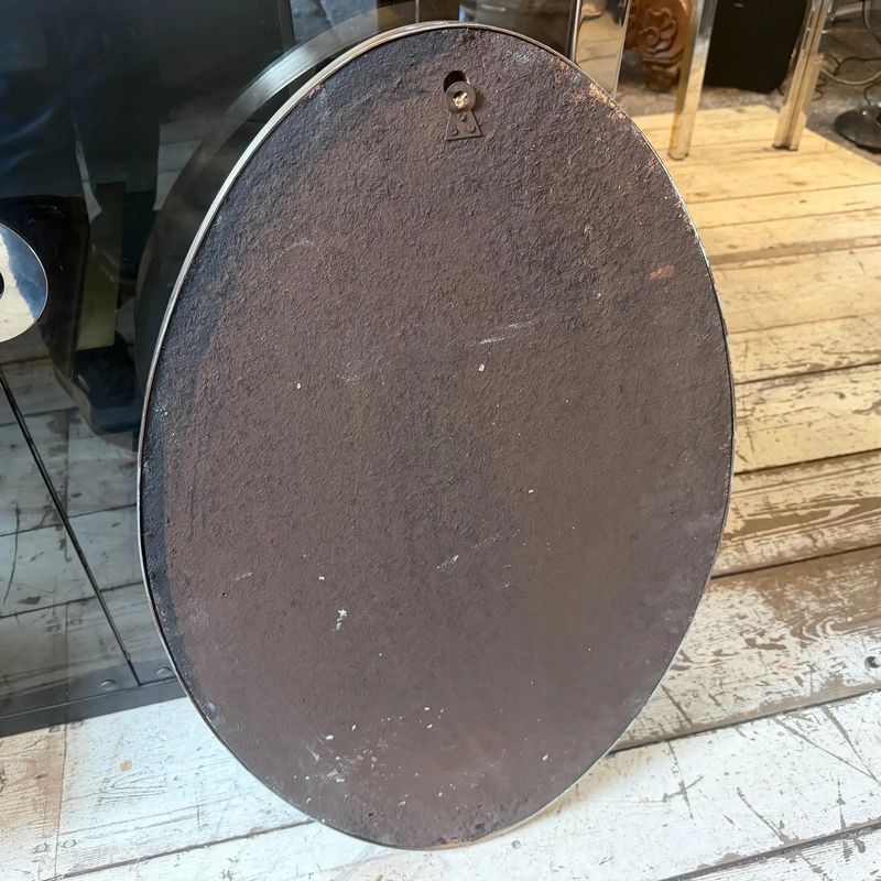 1950s Gio Ponti Style Mid-Century Modern Solid Brass Egg Shaped Wall Mirror
